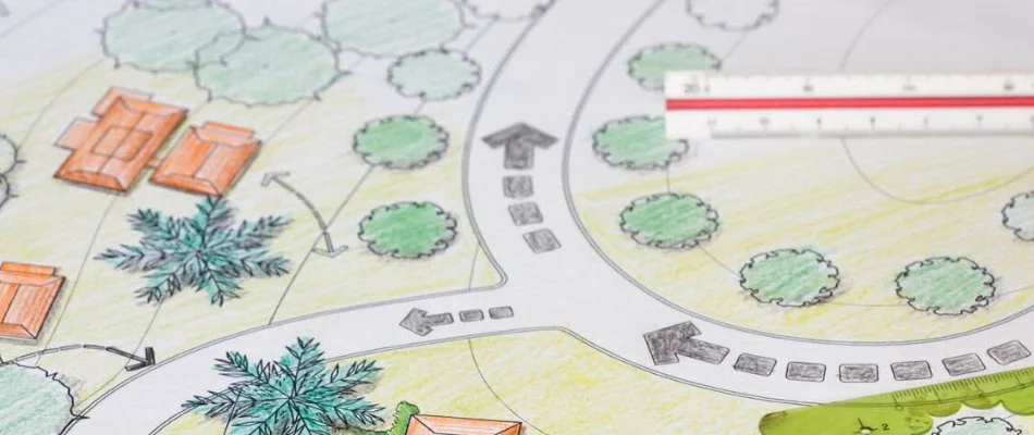 Landscape design rendering for a commercial property in Ephrata, PA.