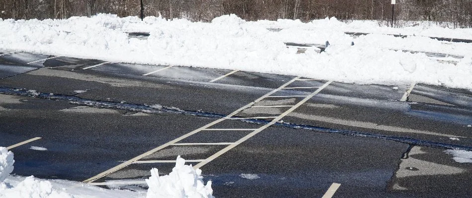 Snow cleared from the parking lot of a commercial property in Lititz, PA.
