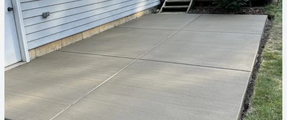Concrete patio in Lititz, PA, with broom finish.