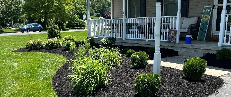 Landscaping in front of a home in Lancaster Junction, PA.
