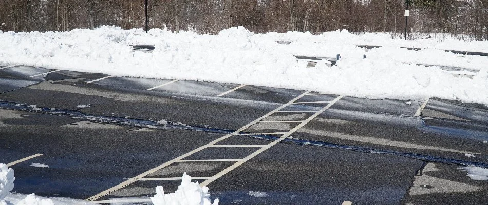 Parking lot in Lititz, PA, cleared of snow.