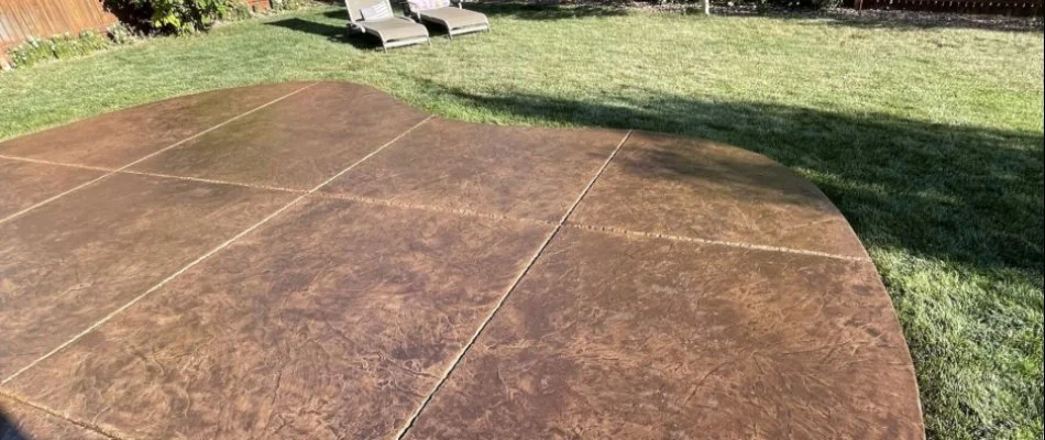 Paver patio near a lawn in York, PA.