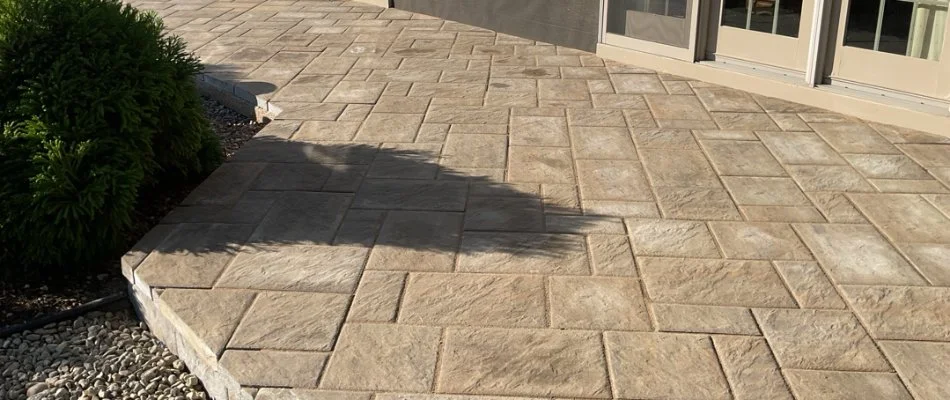 House in Salunga, PA, with paver patio.