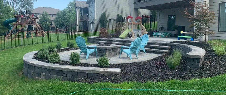 Softscapes around a patio in Strasburg, PA.