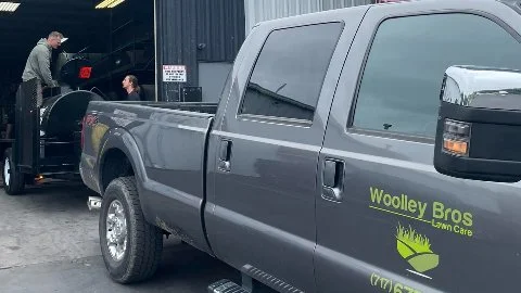 Woolley Outdoors truck at customer's home in Lancaster, PA.